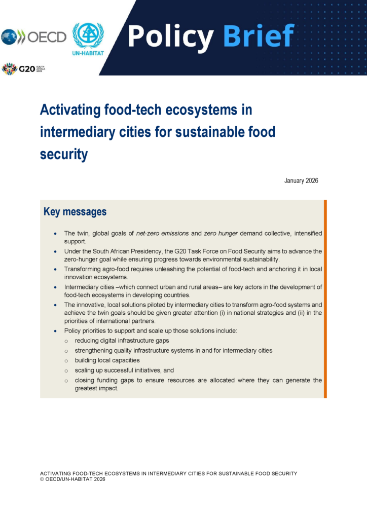 Activating food-tech ecosystems in intermediary cities for sustainable food security